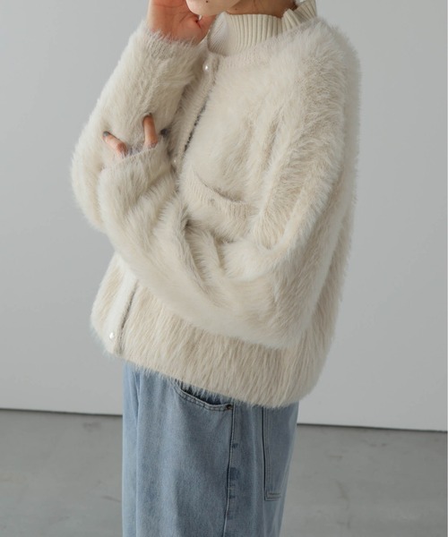 「SUGAR BISKET」 「La-gemme」ニットカーディガン フリー アイボリー レディース_画像6