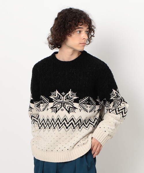 「Purple&Yellow」 長袖ニット MEDIUM グレイッシュベージュ メンズ_画像6