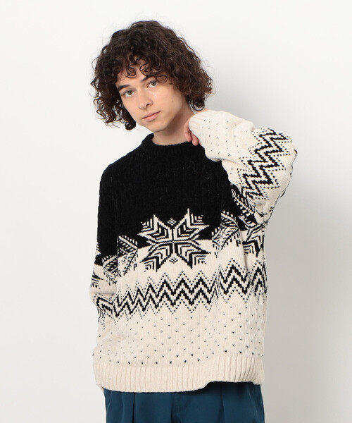「Purple&Yellow」 長袖ニット MEDIUM グレイッシュベージュ メンズ_画像7