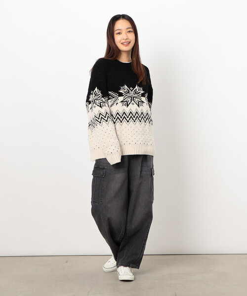 「Purple&Yellow」 長袖ニット MEDIUM グレイッシュベージュ メンズ_画像8