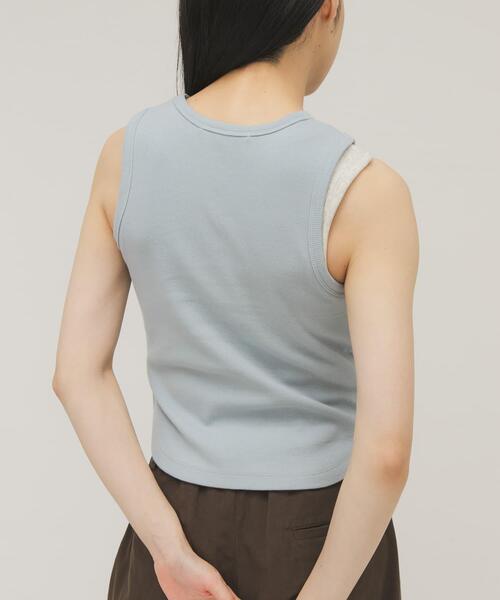 ★新品・未使用★ebure タンクトップ ネイビー カットソー ノースリーブ KBF（ケービーエフ） タンクトップ ノースリーブ クロップドタンク