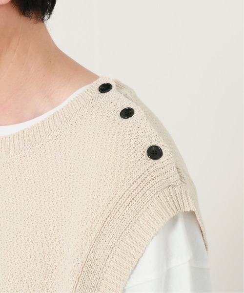 「JOURNAL STANDARD J.S HOMESTEAD」 ノースリーブニット LARGE ベージュ メンズ_画像7