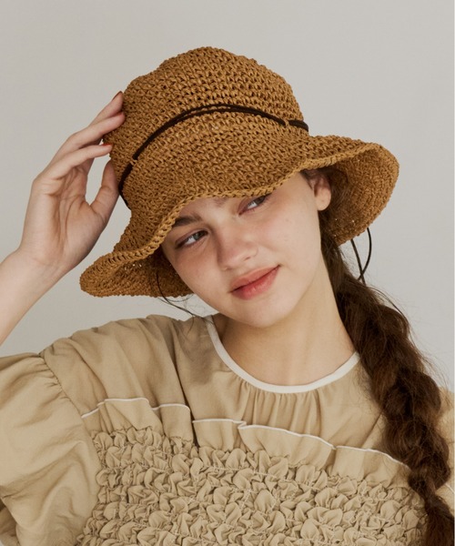 【美品】クライミー THE CRIMIE ペーパーハット PAPER HAT OLUN 帽子 ハット crochet paper hat/クロシェ編みペーパーハット