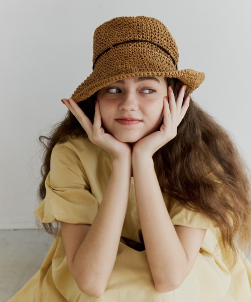 【美品】クライミー THE CRIMIE ペーパーハット PAPER HAT OLUN 帽子 ハット crochet paper hat/クロシェ編みペーパーハット