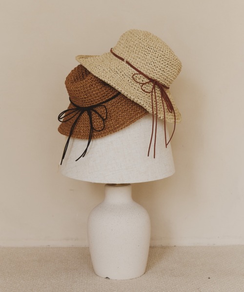 OLUN 帽子 ハット crochet paper hat/クロシェ編みペーパーハット
