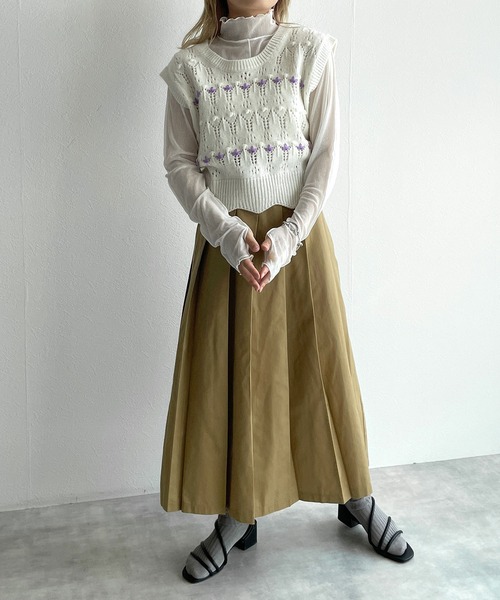 「w closet」 半袖ニット - ホワイト レディース_画像3