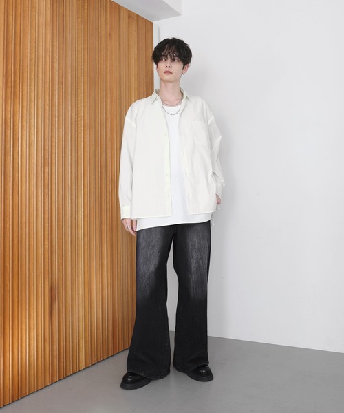 「LILL」 長袖シャツ M サックスブルー メンズ_画像7