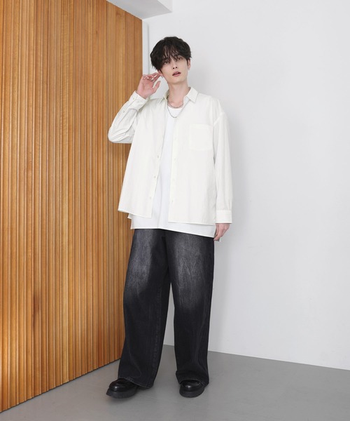 「LILL」 長袖シャツ M サックスブルー メンズ_画像8