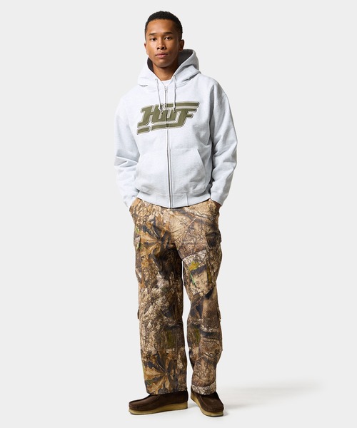 HUF（ハフ） ジップアップパーカー L アッシュグレー メンズ