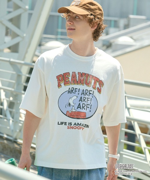 PEANUTS tシャツ 「Exclusive」PEANUTS College Logo S/S Tee