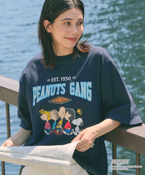 PEANUTS tシャツ 「Exclusive」PEANUTS College Logo S/S Tee