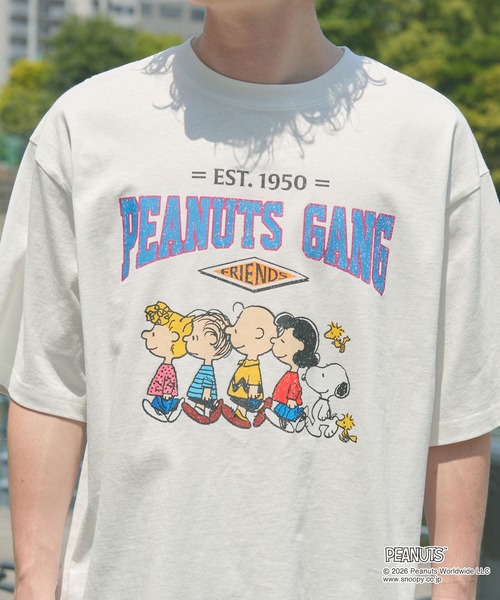PEANUTS tシャツ 「Exclusive」PEANUTS College Logo S/S Tee