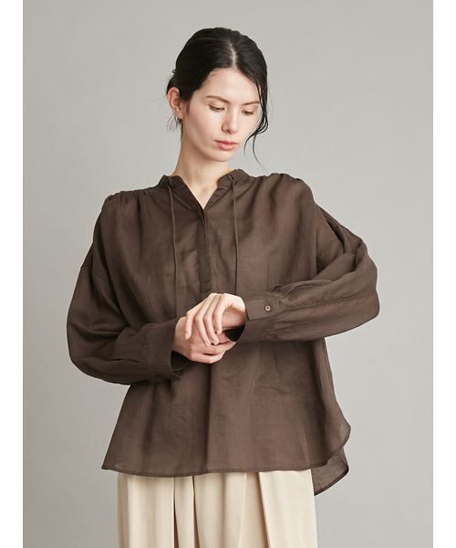 【ウォッシャブル】2wayラミーパフスリーブブラウスタグ付き新品 Mila Owen（ミラオーウェン） ブラウス シャツ 「ウォッシャブル」2WAY