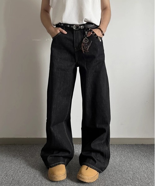 「NEW GENTLEMAN」 デニムパンツ S ブラック メンズ_画像2