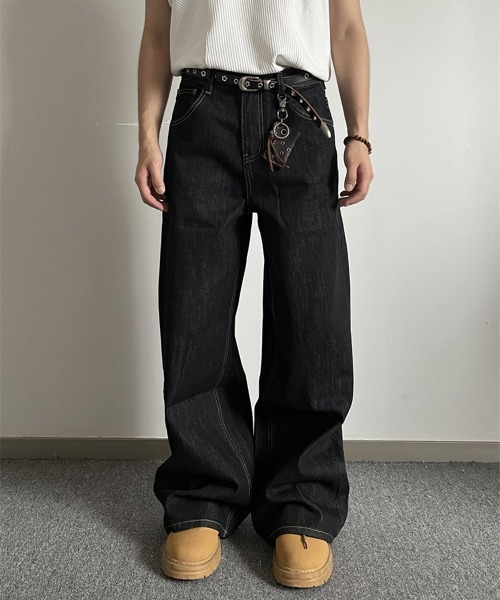 「NEW GENTLEMAN」 デニムパンツ S ブラック メンズ_画像8