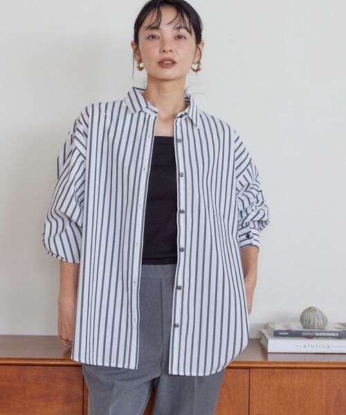 「AMERICAN HOLIC」 長袖シャツ M サックスブルー レディース_画像3