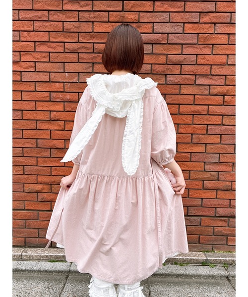 うさぎの耳付きフードワンピース PINK HOUSE（ピンクハウス） ワンピース 半袖 うさぎの耳付きフード