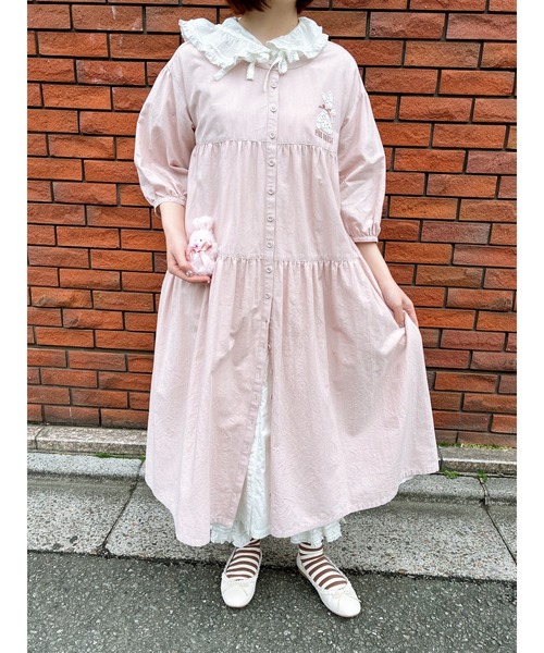 PINK HOUSE（ピンクハウス） ワンピース 半袖 うさぎの耳付きフード