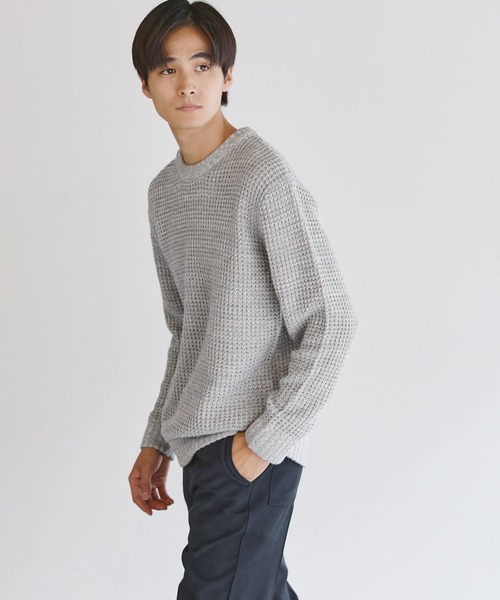 uniform experiment ニットセーター 黒 グレー ピンク SOPH. | BRUSHED BORDER SWEATER(2 WHITE):