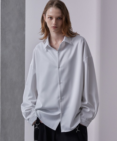 【新品】deuxmi ベーシックシャツ ホワイト 長袖シャツ Loose シャツ ベーシック ワイドルーズシャツ メンズ レディース
