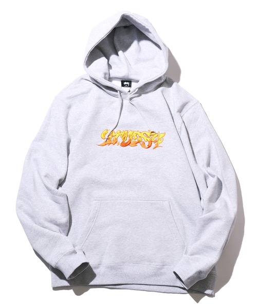 パーカー STUSSY/ステューシー FIRE HOODIE スウェット パーカー エンブレムロゴ 新品☆スチューシー パーカー スエット XLサイズ ホワイト パーカー