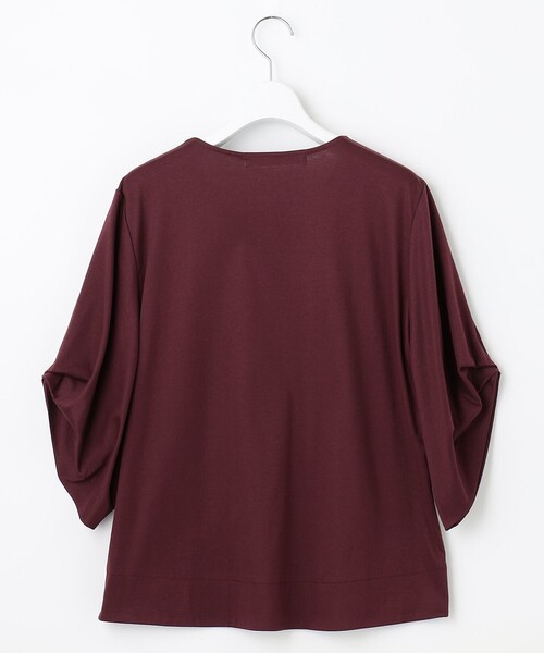tシャツ ナノシアースムース デザインカットソー レディース 自由区 tシャツ ナノシアースムース 袖デザイン カットソー