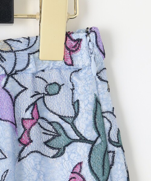 GRACE CONTINENTAL スカート ラメチュール刺繍フレアスカート 