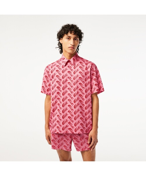 LACOSTE（ラコステ） シャツ トーナルカラーリング総柄シャツ メンズ