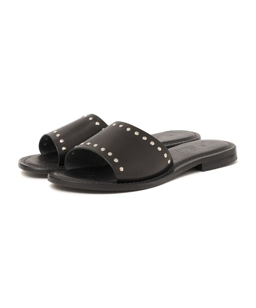 EDER ブラック FLATSANDAL サンダル 黒　イタリア 牛革　24cm EDER ブラック FLATSANDAL サンダル 黒 イタリア 牛革 24cm