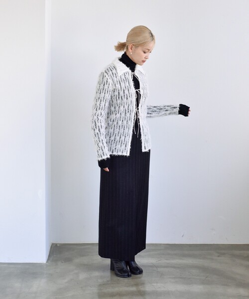 スカート STRIPED WOOL SKIRT JOHN LAWRENCE SULLIVAN スカート 「JOHN SULLIVAN/ジョン