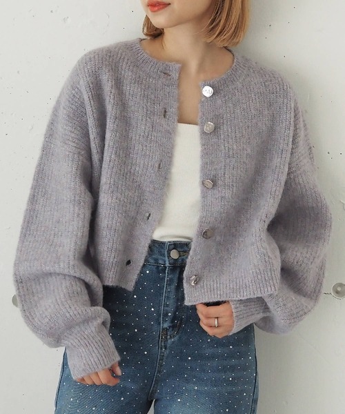 tiptop カーディガン 「wool」シャギーショート丈カーディガン