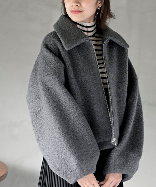 r・p・s（アールピーエス） コート アウター ボリューム袖ZIP