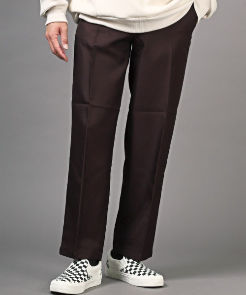 LUXSTYLE スラックス カラーテーパードパンツ メンズ レディース