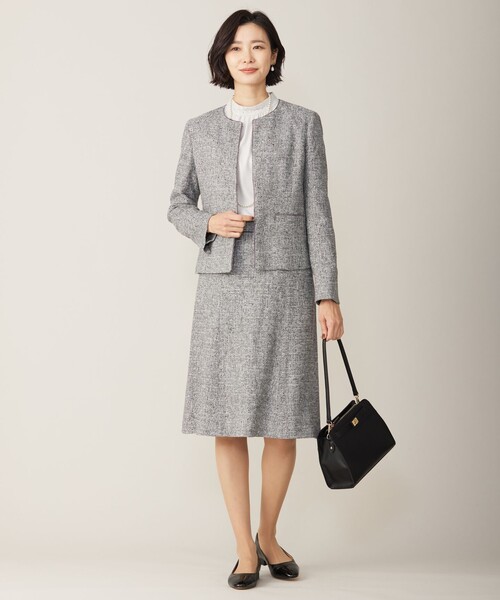 ジャケット ノーカラージャケット 「セットアップ対応」Light Tweed
