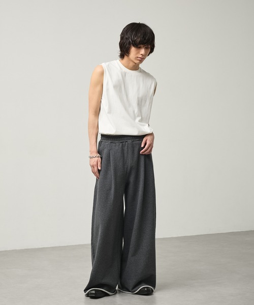 CALLNE ワイドパンツ スウェットパンツ ジャージ 「CALLNE」2tuck