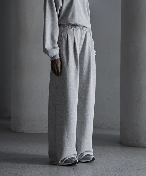 callneフリース　スラックス CALLNE（カルネ）の「【CALLNE】Knit Melton Fleece Boxtuck