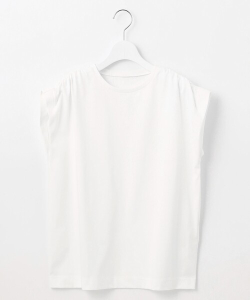 tシャツ 「洗える」タックギャザーネック Tシャツ レディース