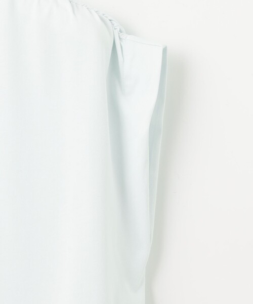自由区S 小さいサイズ 32【洗える】タックギャザーネック Tシャツ 自由区 tシャツ 「洗える」タックギャザーネック Tシャツ