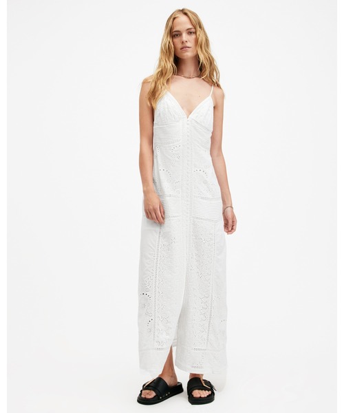 ワンピース DAHLIA DRESS ALLSAINTS ワンピース DAHLIA EMBROIDERED BRODERIE MAXI DRESS