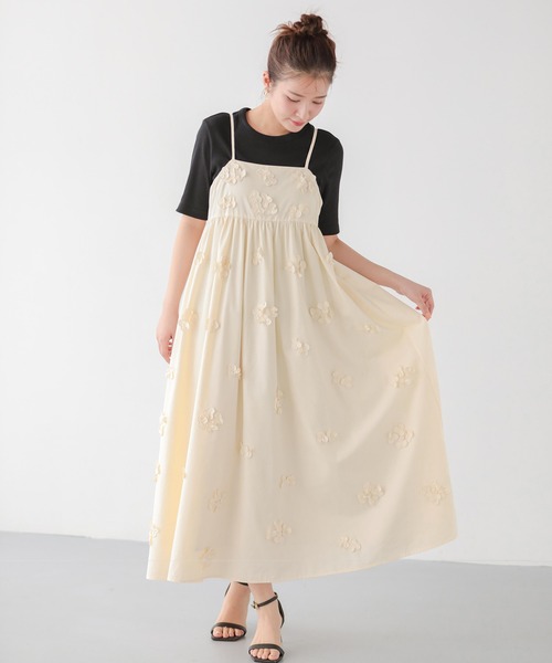 Fit more ワンピース フラワーモチーフキャミワンピ : ZOZOTOWN