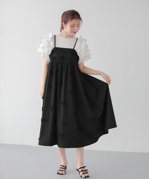 Fit more ワンピース フラワーモチーフキャミワンピ : ZOZOTOWN