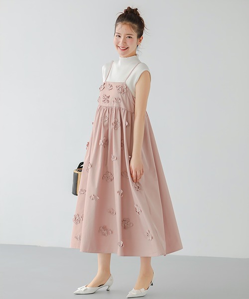 Fit more ワンピース フラワーモチーフキャミワンピ : ZOZOTOWN