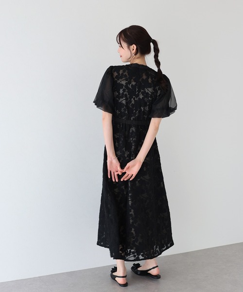 BLUEEAST ドレス エンブロイダリーレースパーティードレス