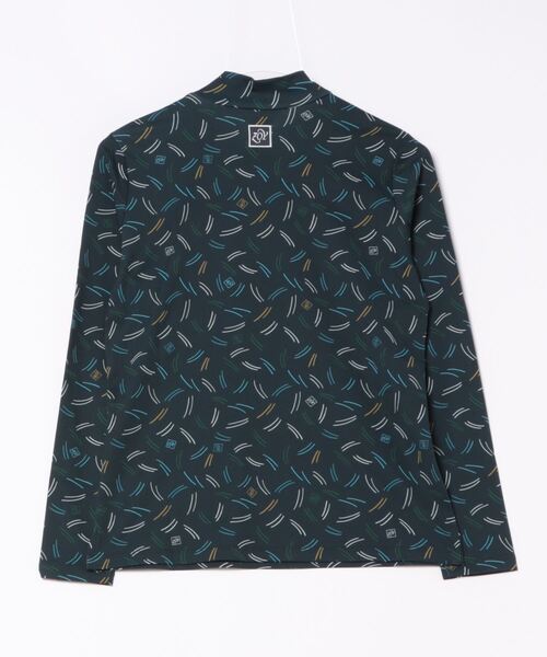 ZOY レディース ゴルフシャツ モックネック ZOY tシャツ WOMENS グラスプリント 長袖モックネック