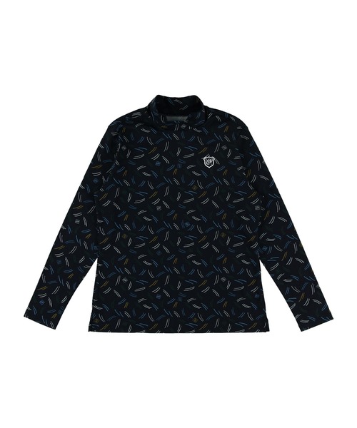 ZOY レディース ゴルフシャツ モックネック ZOY tシャツ WOMENS グラスプリント 長袖モックネック