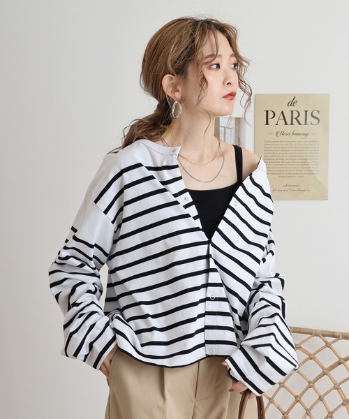 カーディガン MONT KEMMEL YARN DYED 30/2 PLATING JERSRY CREW CARDIGAN SOLID レディース MONT KEMMEL カーディガン YARN DYED 30/2 PLATING JERSRY