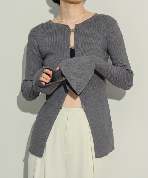NEUNA カーディガン フロントホックトップス レディース
