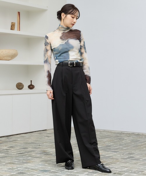 tシャツ マーブルプリントシアートップス レディース Lui's tシャツ マーブルプリントシアートップス レディース