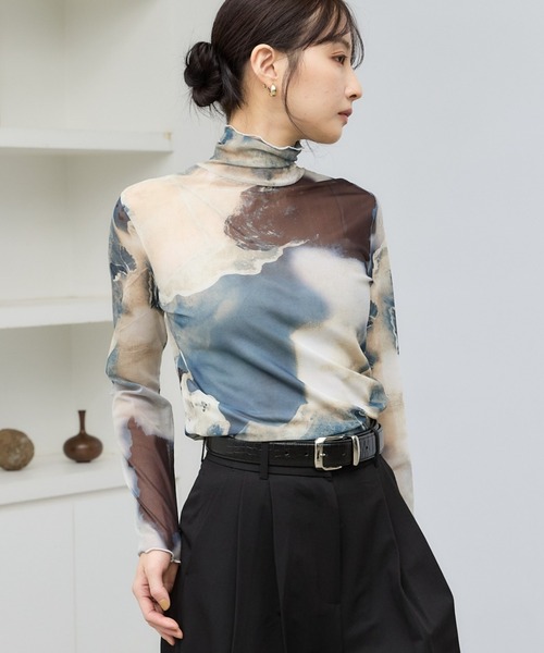 Lui's（ルイス） tシャツ マーブルプリントシアートップス レディース