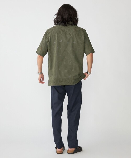 【レア】　桜井着　ノーカラーシャツ　オリーブ　ゴールデンサークル SHIPS シャツ SHIPS: オパール レギュラーカラー ショート